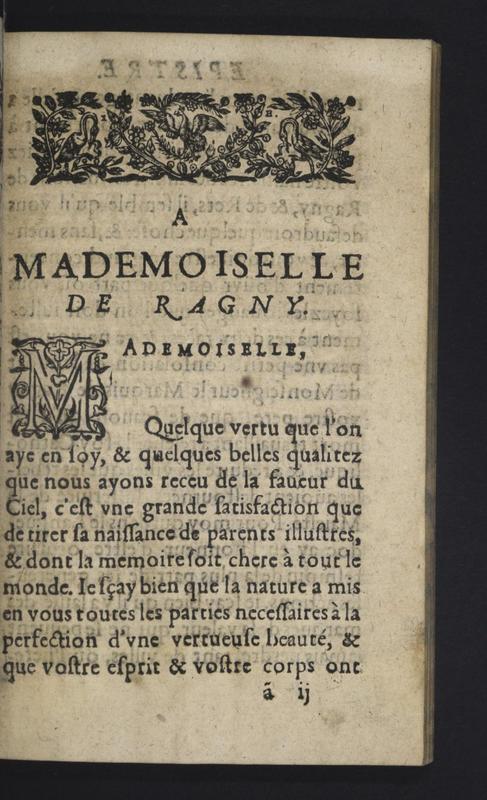 Dédicace de Les Amours d'Astrée et de Céladon Dédicace de Les Amours d'Astrée et de Céladon