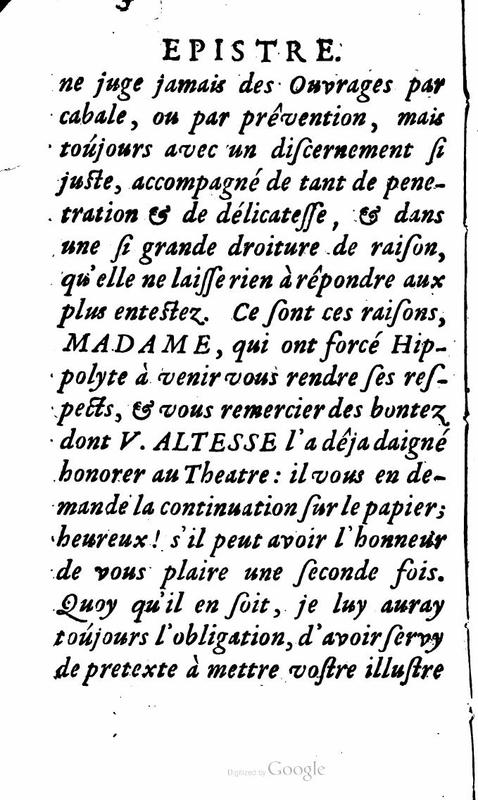 Dédicace de Phèdre et Hippolyte Dédicace de Phèdre et Hippolyte