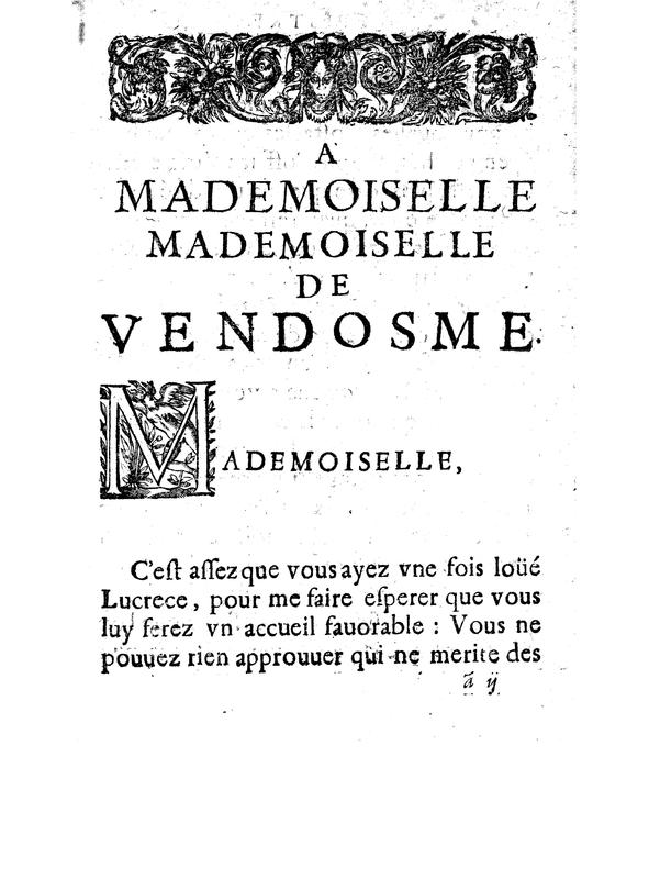 Dédicace de Lucrèce Dédicace de Lucrèce