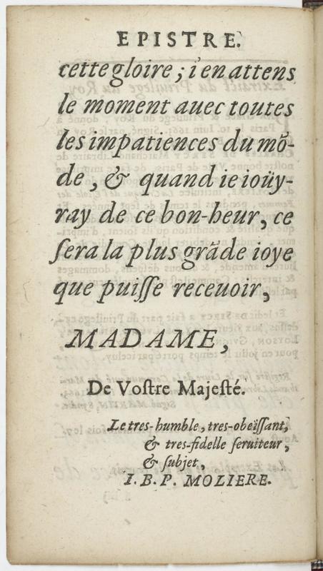 Dédicace de La Critique de l'Ecole des femmes Dédicace de La Critique de l'Ecole des femmes