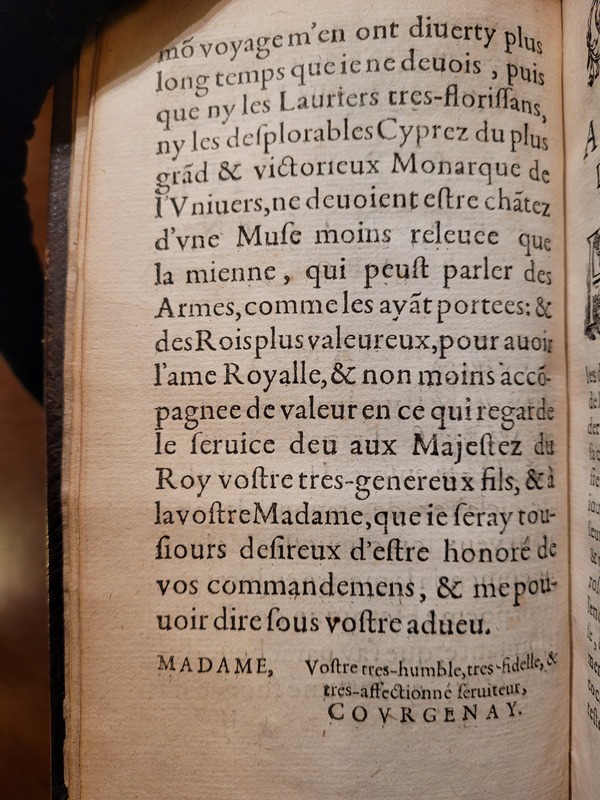 Dédicace de Tragédie sur la mort du roi Henri le Grand
