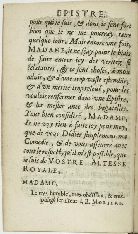 Dédicace de L'École des femmes Dédicace de L'École des femmes
