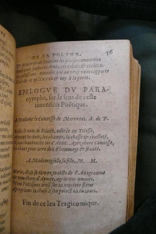 Poème d'<em>Aimée</em> dans <em>Les Œuvres du sieur de Fiefmelin </em>(épilogue, 1)<em><br /></em> Poème d'<em>Aimée</em> dans <em>Les Œuvres du sieur de Fiefmelin </em>(épilogue, 1)<em><br /></em>