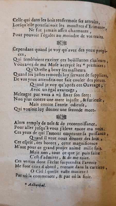 Poème de Méléagre dans Les Œuvres de M. de La Grange
