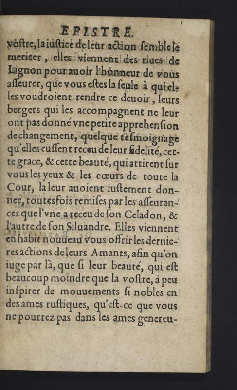 Dédicace de Les Amours d'Astrée et de Céladon Dédicace de Les Amours d'Astrée et de Céladon