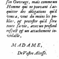 Dédicace de Œuvres de Jean de la Chapelle