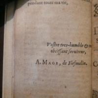 Dédicace des <em>Jeux Poétiques</em> dans <em>Les Œuvres du sieur de Fiefmelin</em>