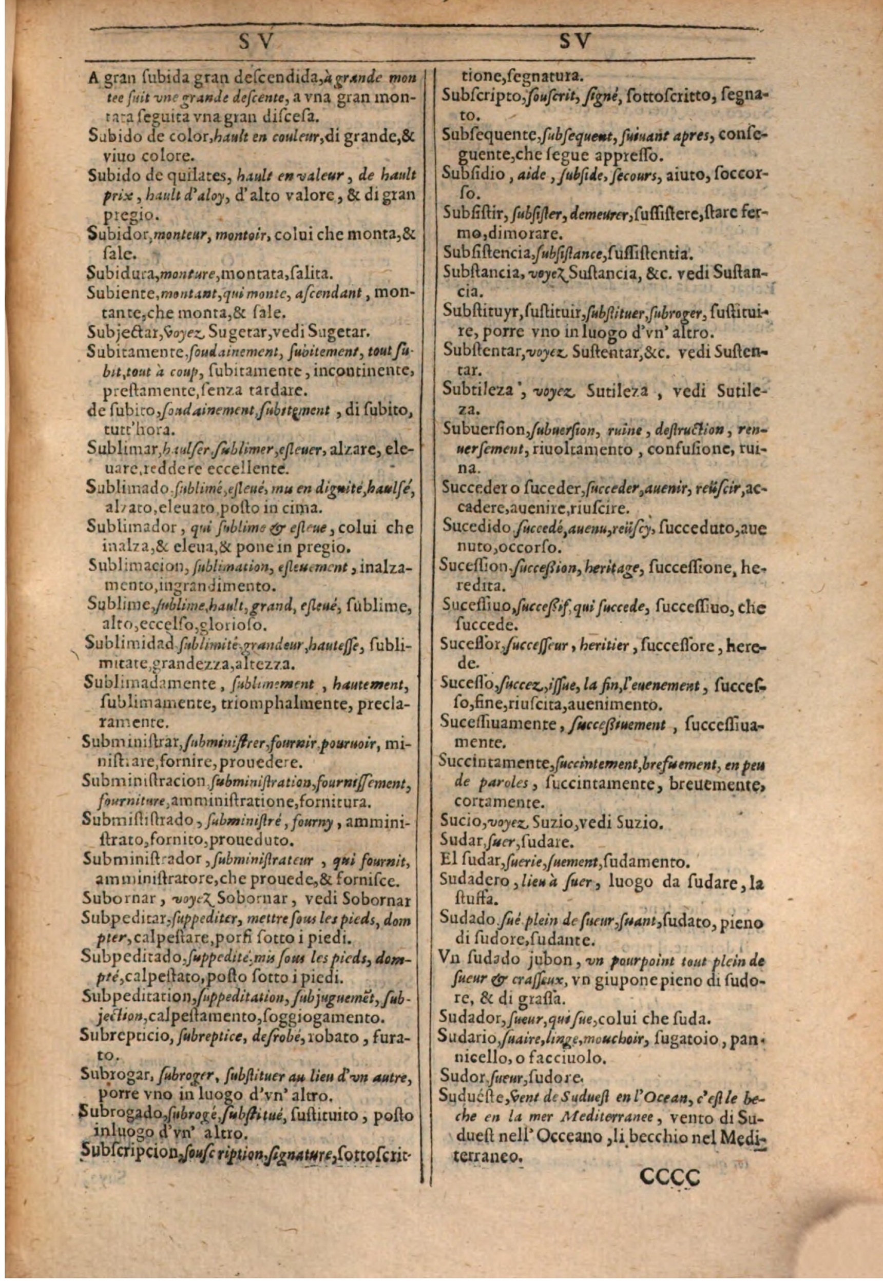 1609 - Philippe Albert et Alexandre Pernet - Trésor des trois langues française, italienne et espagnole (Première partie) - BSB Munich