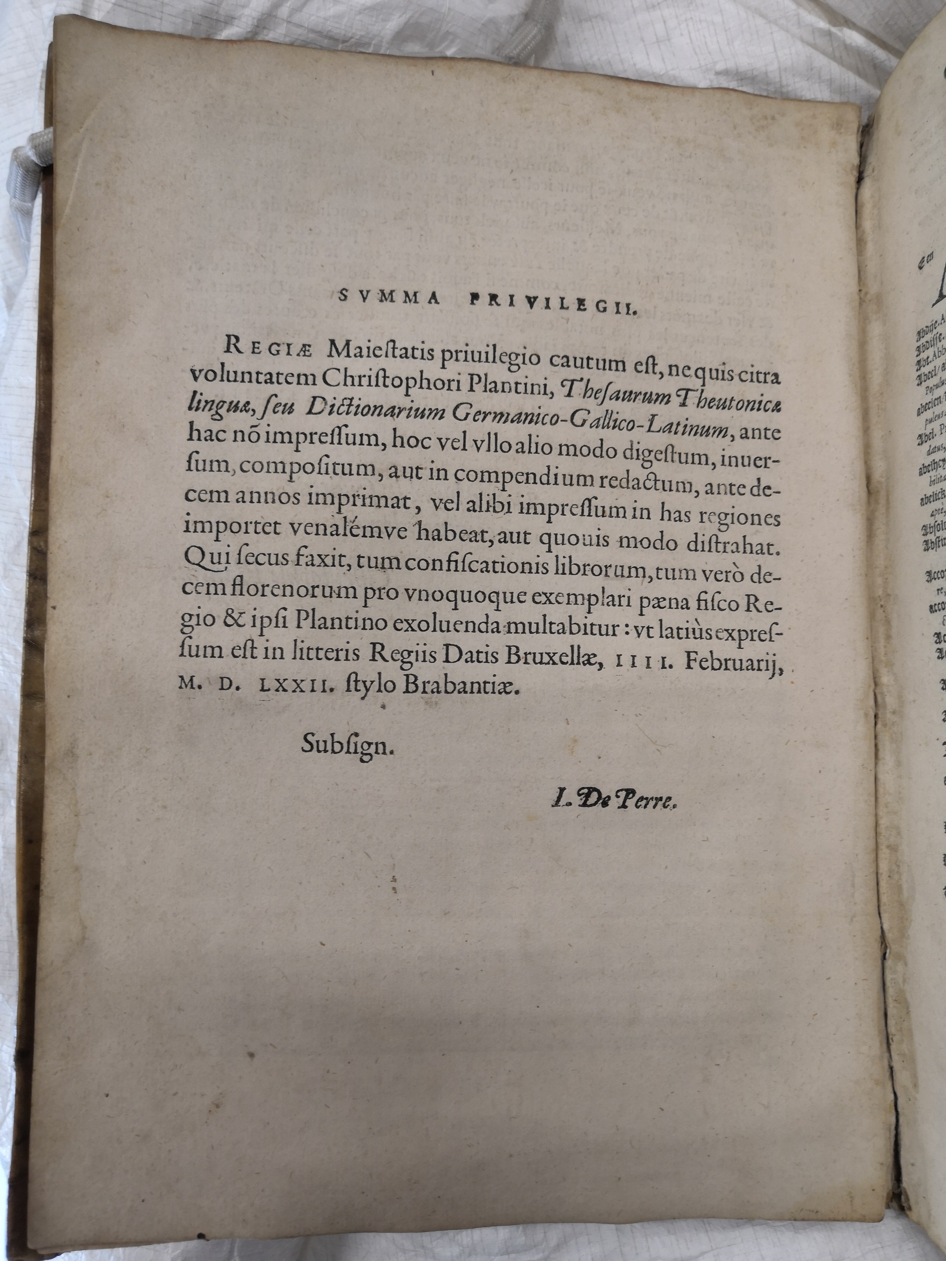 1573 - Christophe Plantin - Trésor du langage bas-allemand - Anvers Université