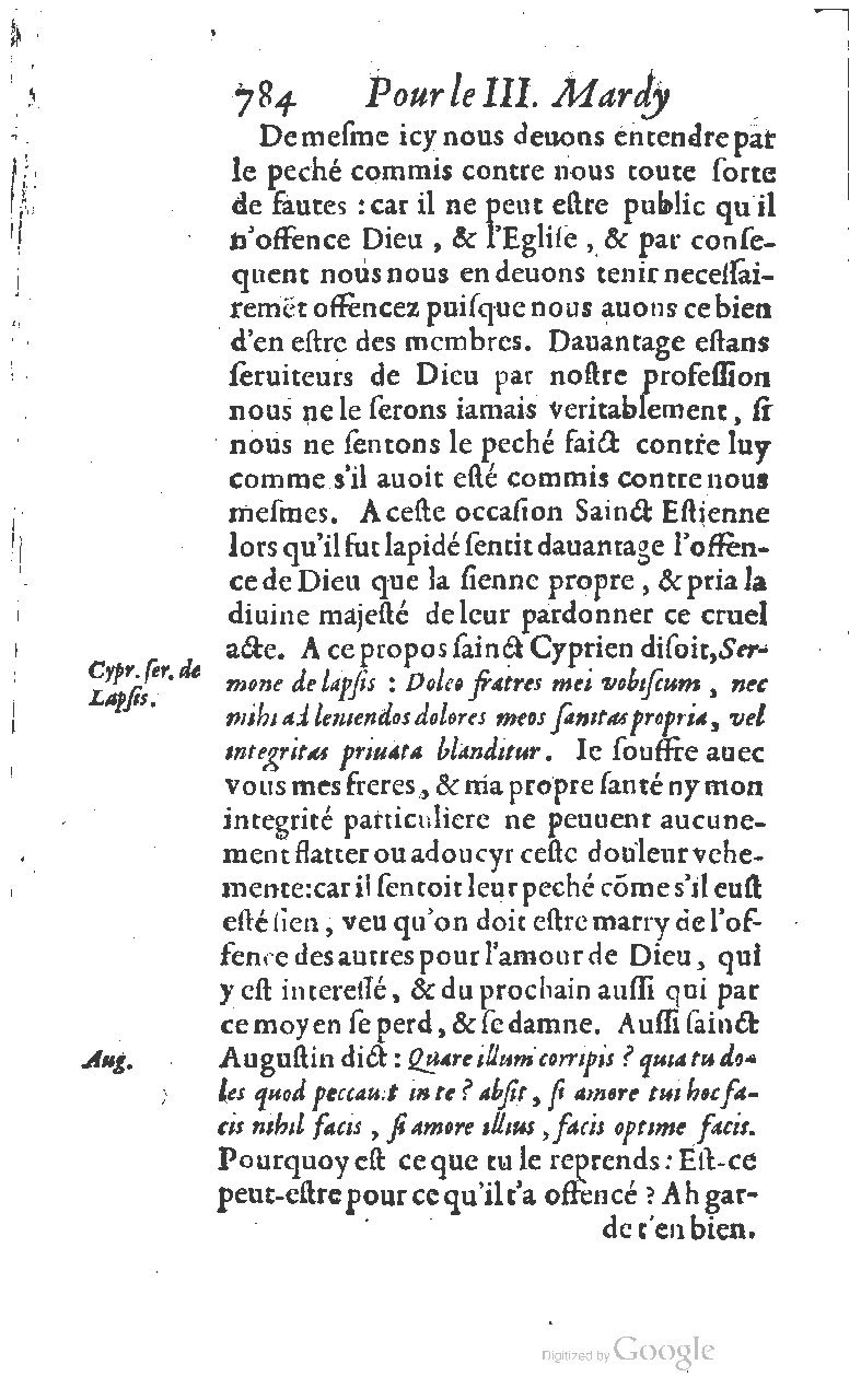 1607 - Nicolas Du Fossé - Trésor quadragésimal - T 01 - BM Lyon