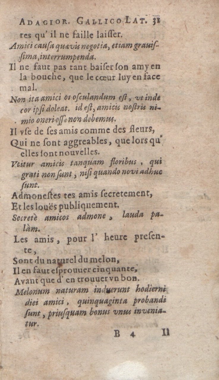 1612 - Dominicus Custos - Trésor des proverbes français  - Bibliopol-Olomuc
