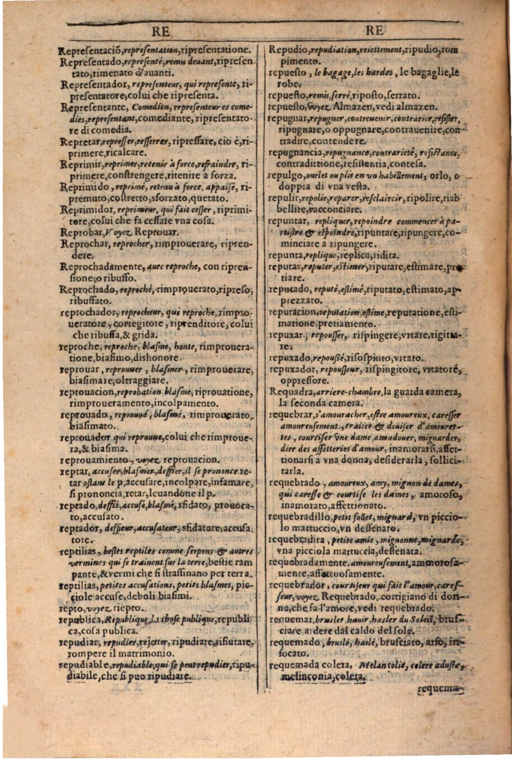 1609 - Philippe Albert et Alexandre Pernet - Trésor des trois langues française, italienne et espagnole (Première partie) - BSB Munich 1609 - Philippe Albert et Alexandre Pernet - Trésor des trois langues française, italienne et espagnole (Première partie) - BSB Munich