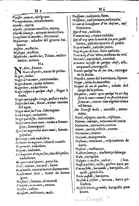 1616 - Veuve Marc Orry - Trésor des deux langues espagnole et française (Première et Seconde parties) - BM Lyon