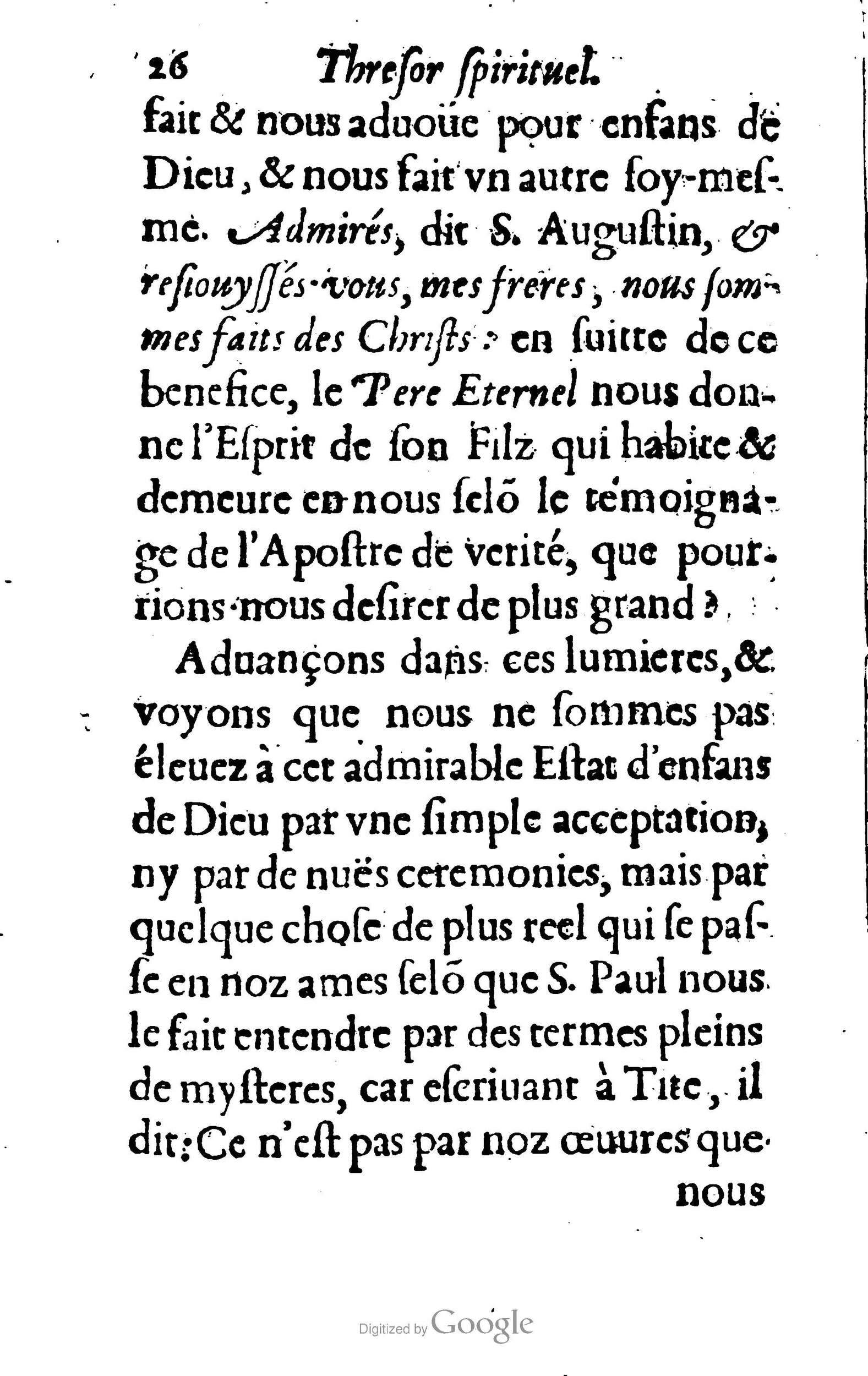 1633 - François Waudré - Trésor spirituel contenant les excellences du christianisme - BM Lyon