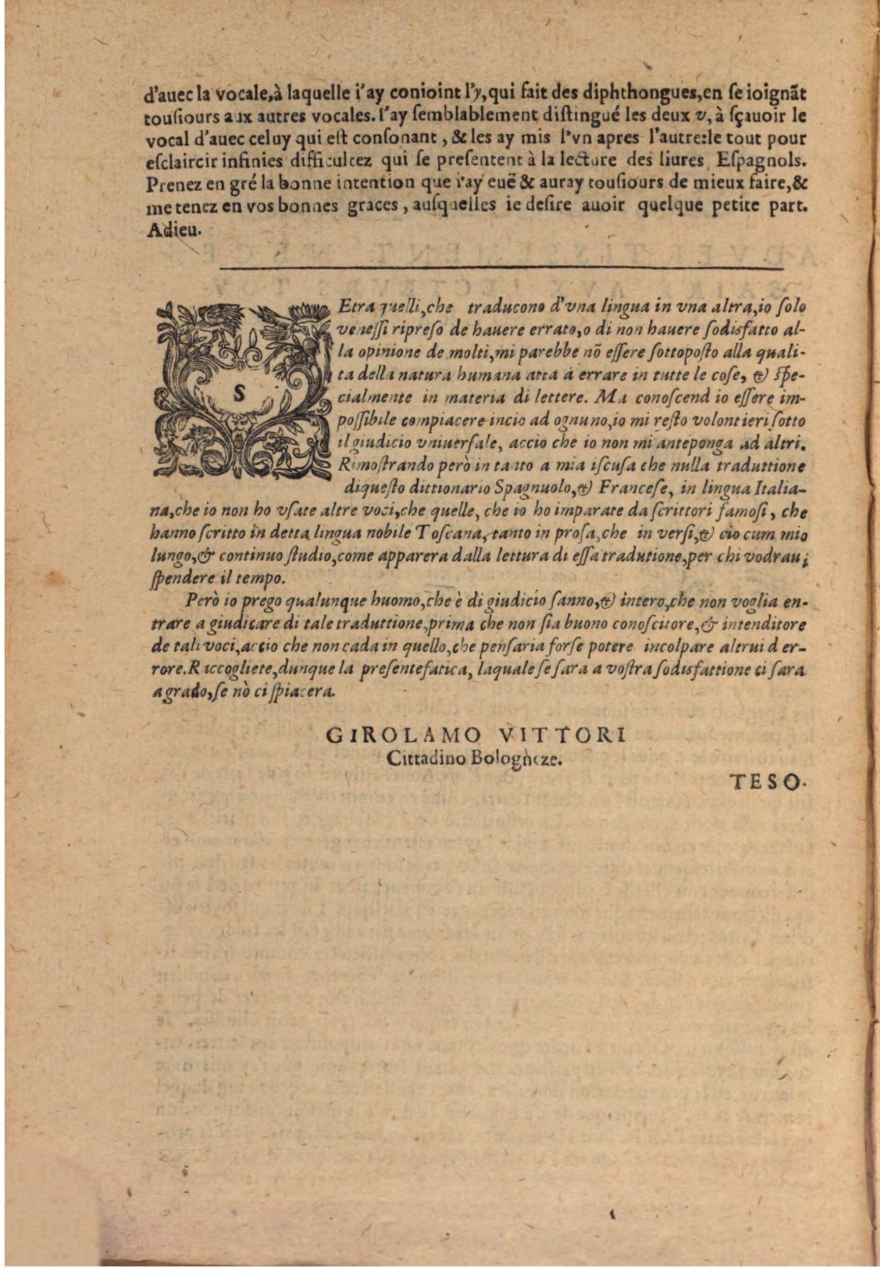 1606 - Samuel Crespin - Thresor des trois langues, francoise, italiene et espagnolle - BSB Munich