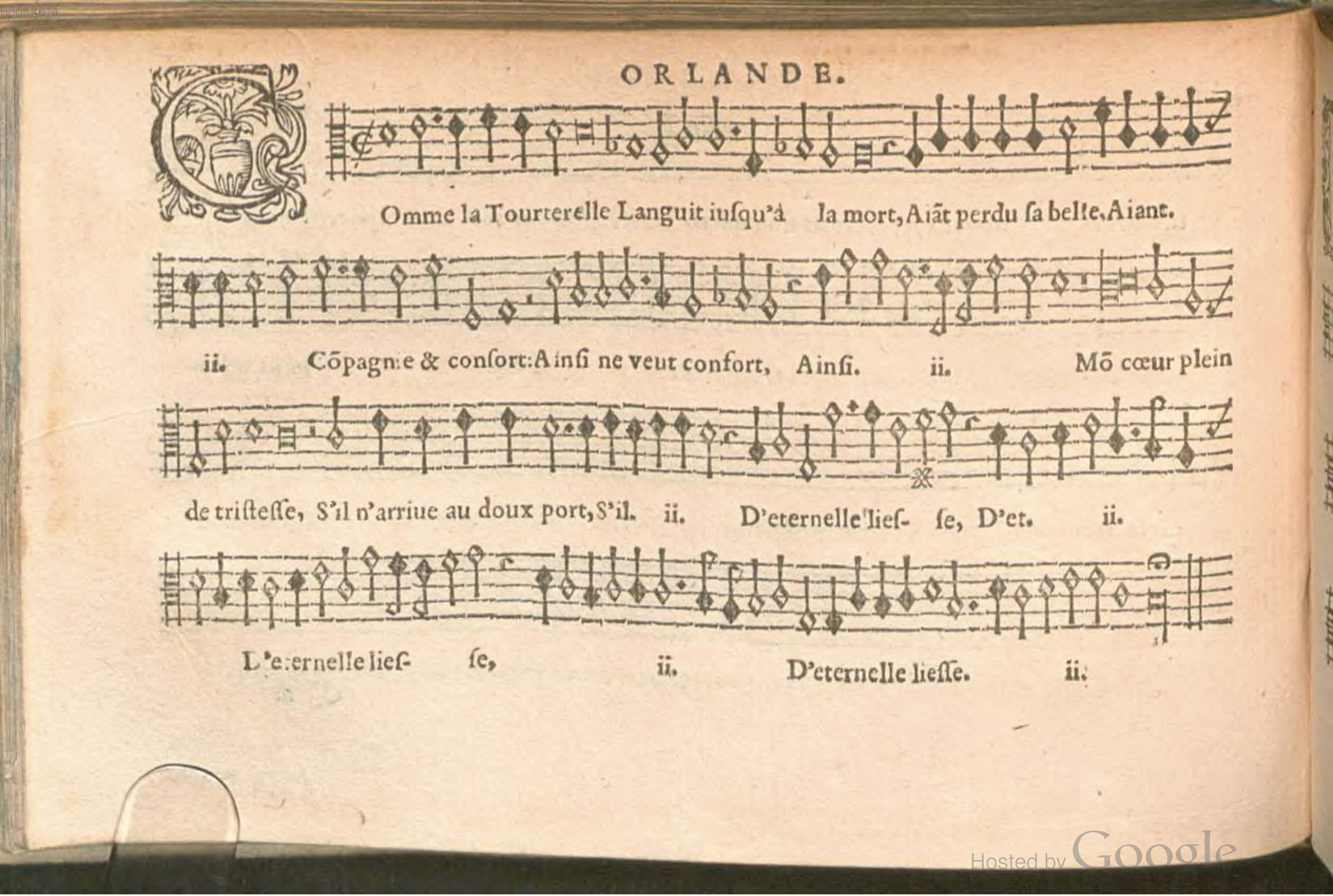 1576 - [Pierre de Saint-André] - Trésor de musique d’Orlande de Lassus Contratenor - BSB Munich