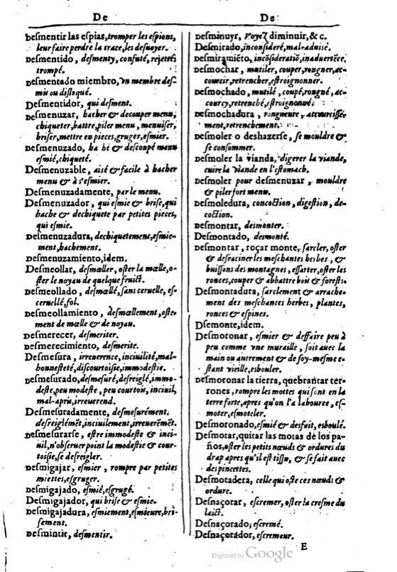 1616 - Veuve Marc Orry - Trésor des deux langues espagnole et française (Première et Seconde parties) - BM Lyon