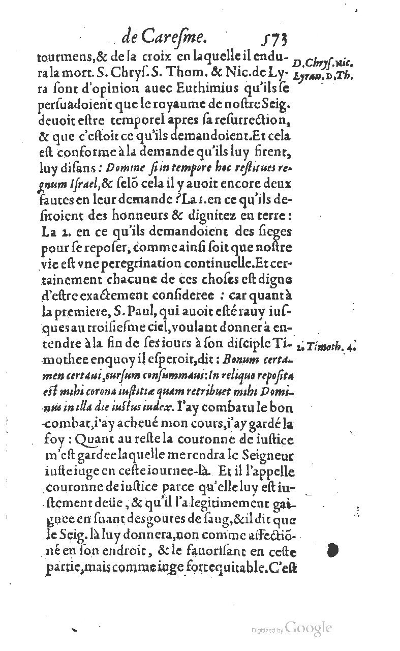 1607 - Nicolas Du Fossé - Trésor quadragésimal - T 01 - BM Lyon