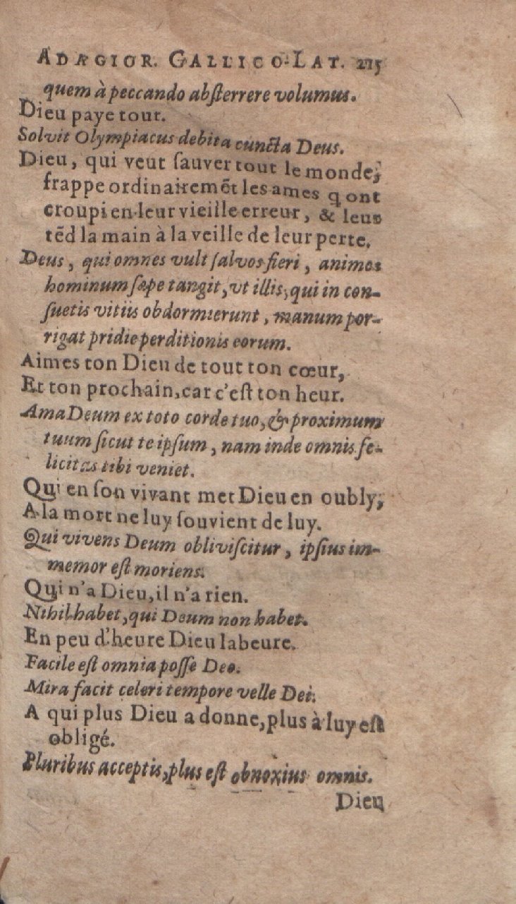 1612 - Dominicus Custos - Trésor des proverbes français  - Bibliopol-Olomuc