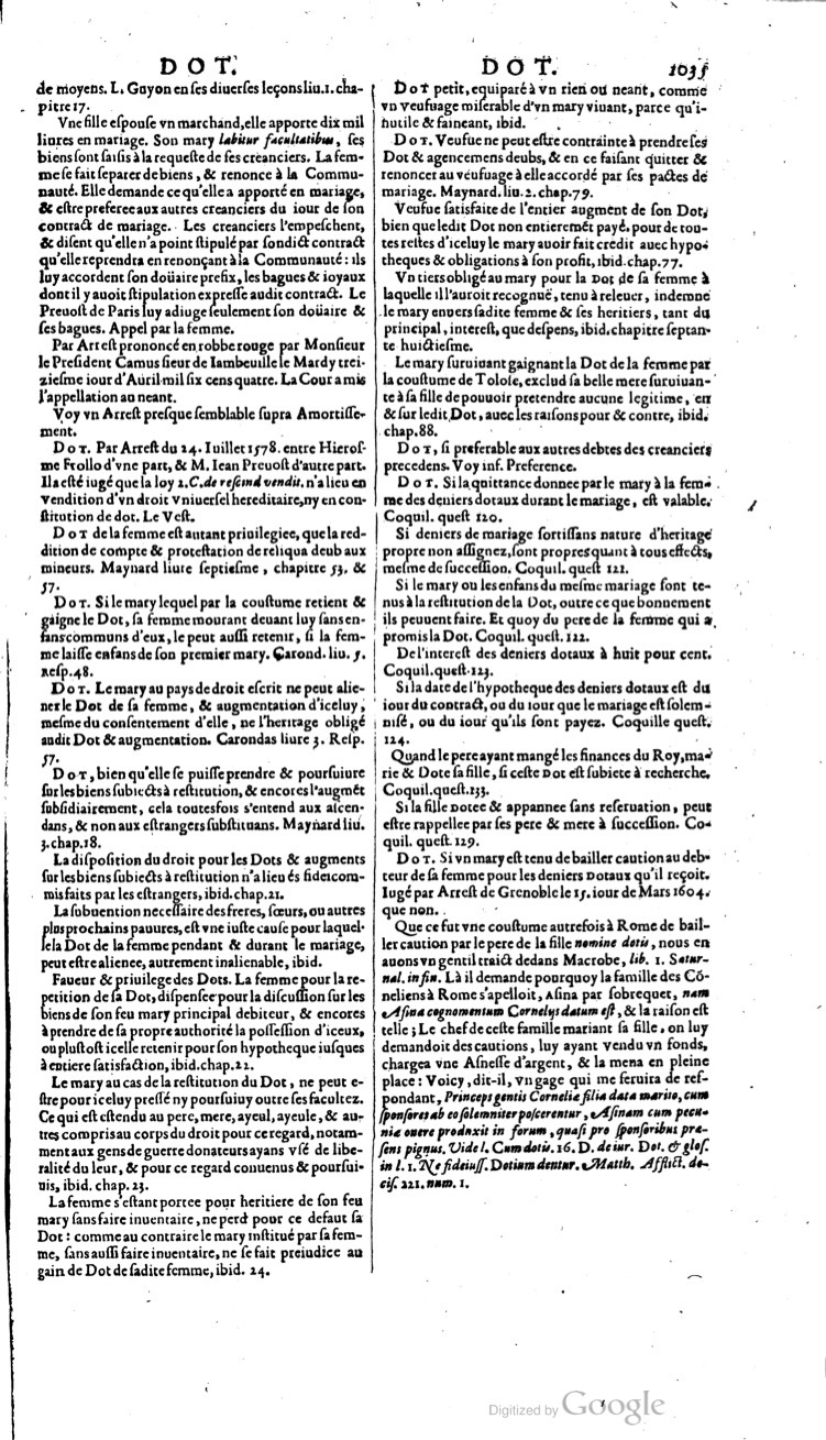 1629 - Veuve Nicolas Buon - Trésor du droit français (21754 T. 1) - BM Lyon