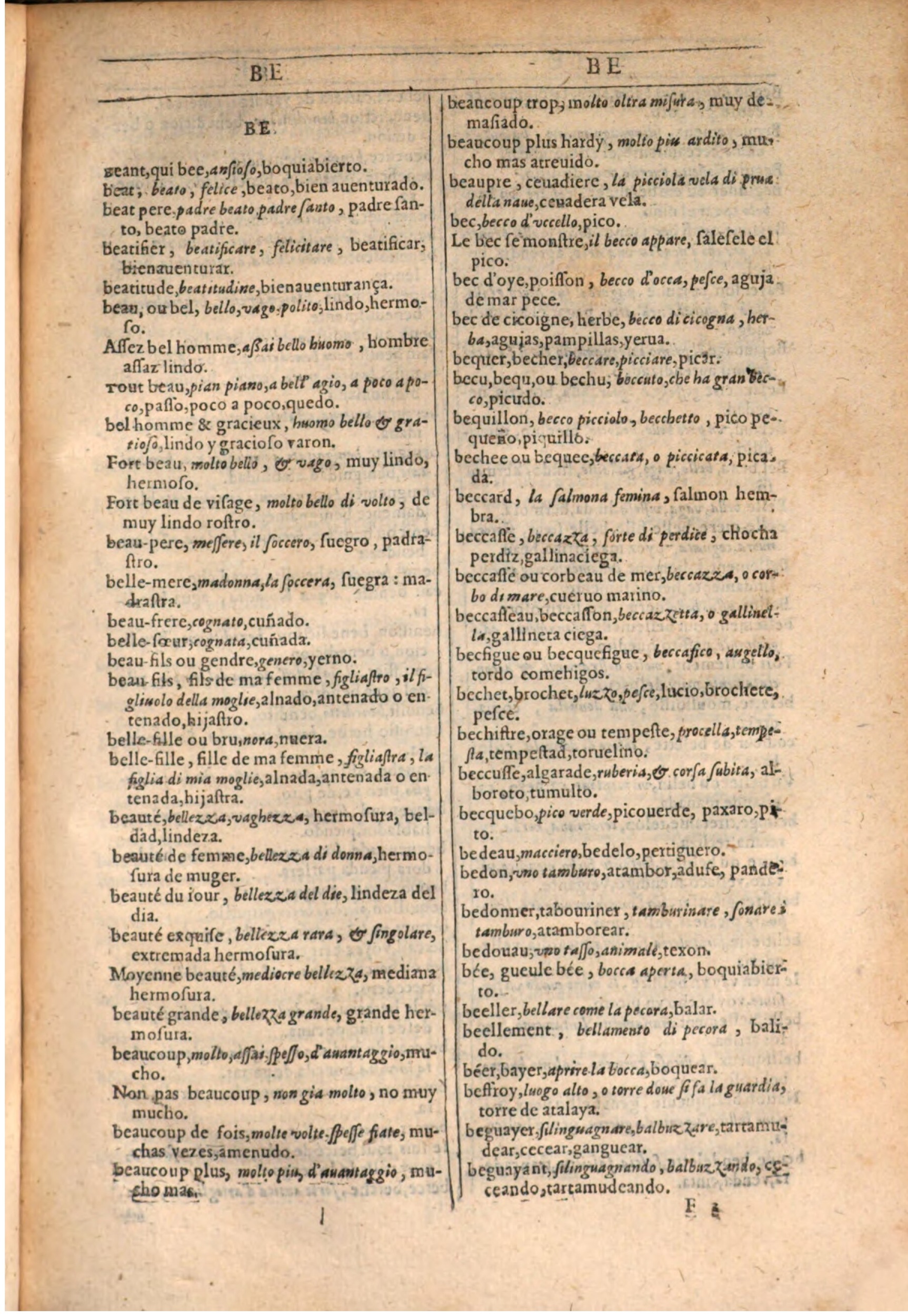 1609 - Philippe Albert et Alexandre Pernet - Trésor des trois langues française, italienne et espagnole (Seconde partie) - BSB Munich 1609 - Philippe Albert et Alexandre Pernet - Trésor des trois langues française, italienne et espagnole (Seconde partie) - BSB Munich