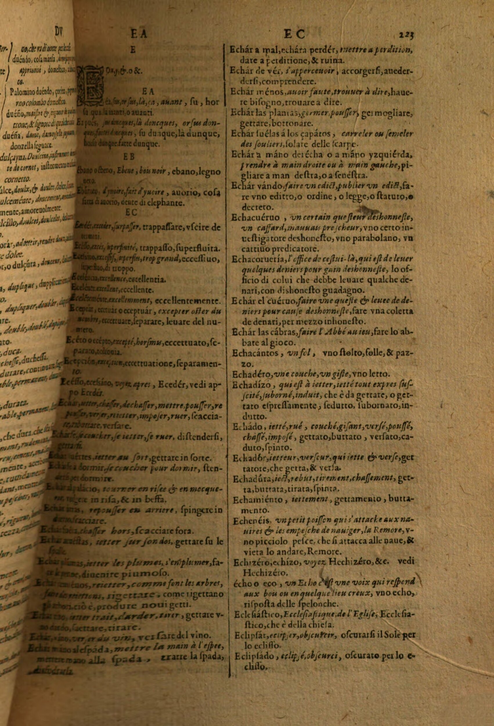 1617 - Samuel Crespin - Trésor des trois langues espagnole, française et italienne (Première partie) - Regensburg