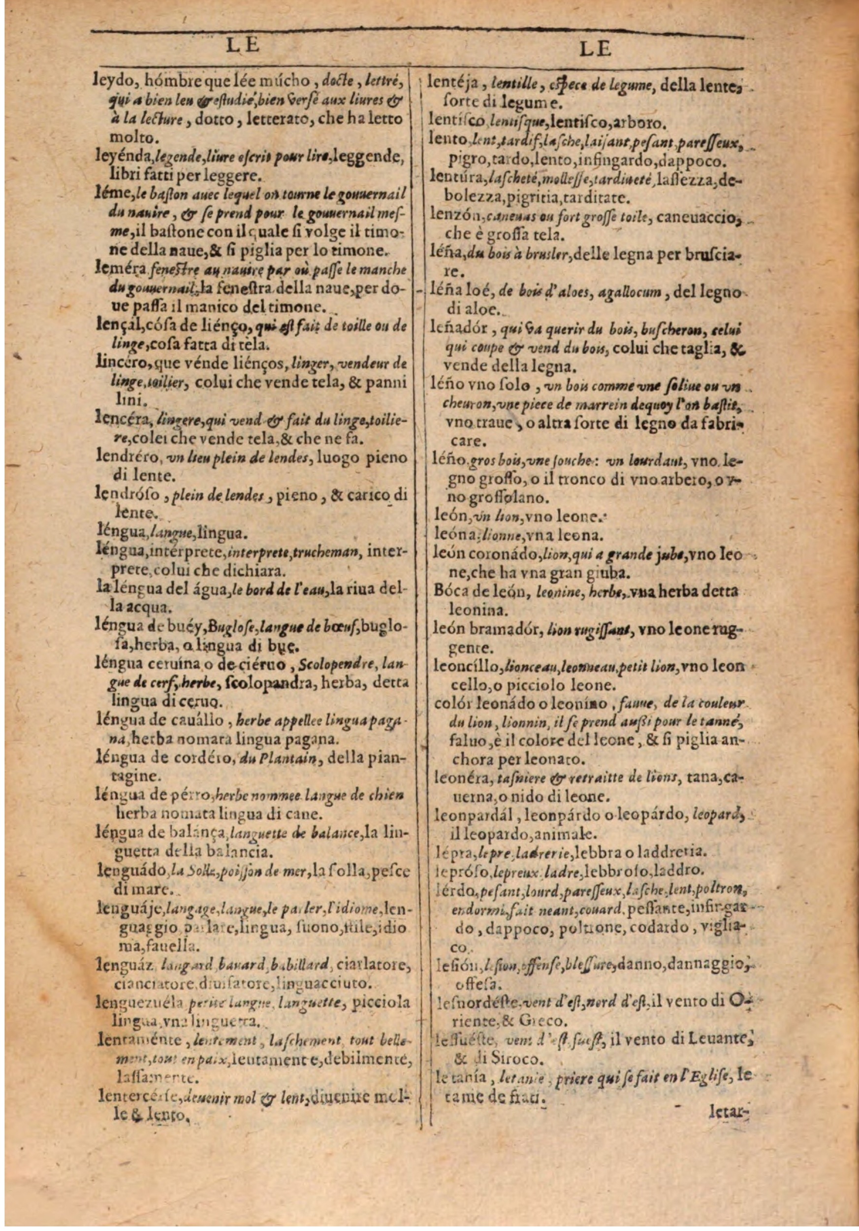 1609 - Philippe Albert et Alexandre Pernet - Trésor des trois langues française, italienne et espagnole (Première partie) - BSB Munich 1609 - Philippe Albert et Alexandre Pernet - Trésor des trois langues française, italienne et espagnole (Première partie) - BSB Munich