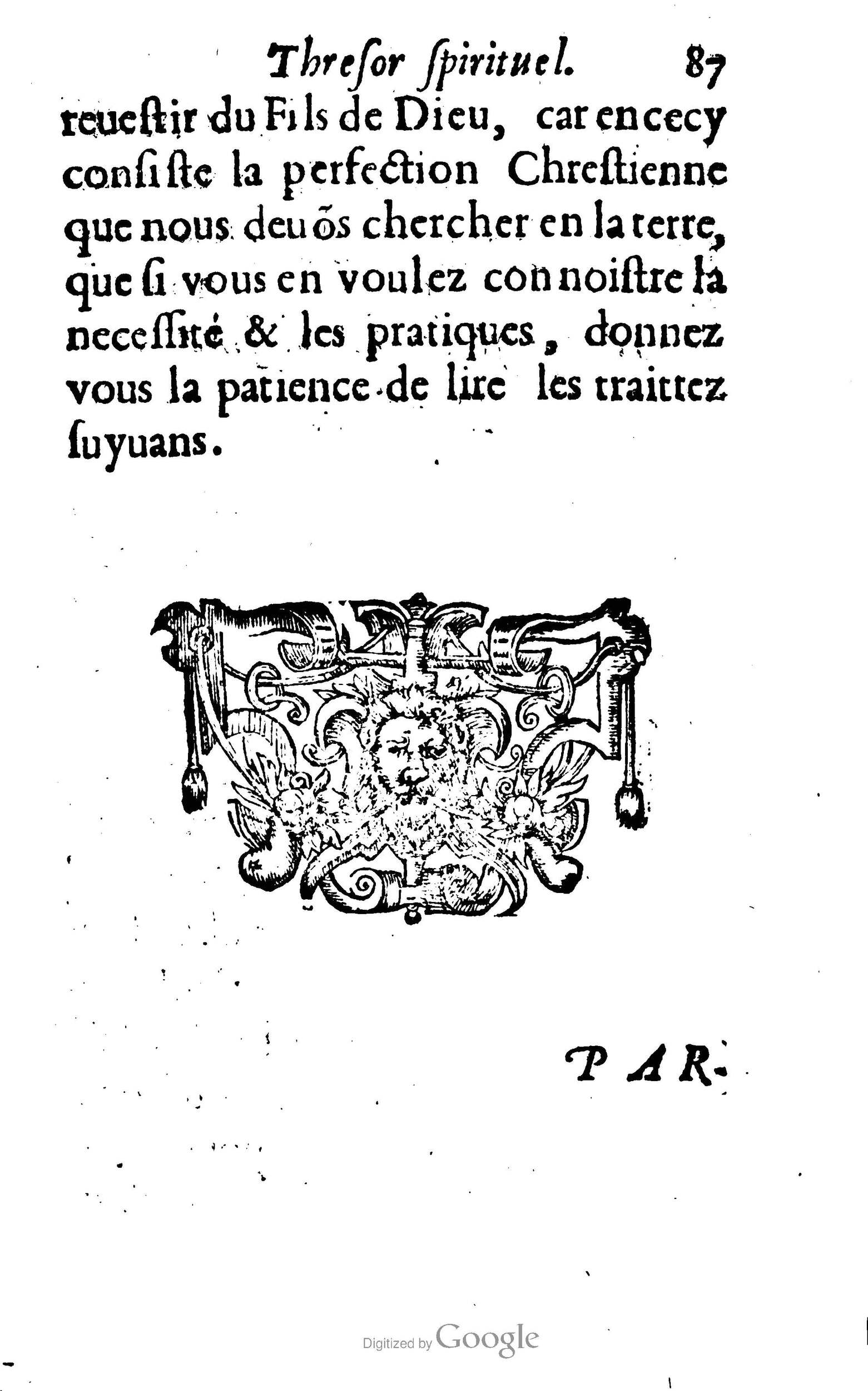 1633 - François Waudré - Trésor spirituel contenant les excellences du christianisme - BM Lyon