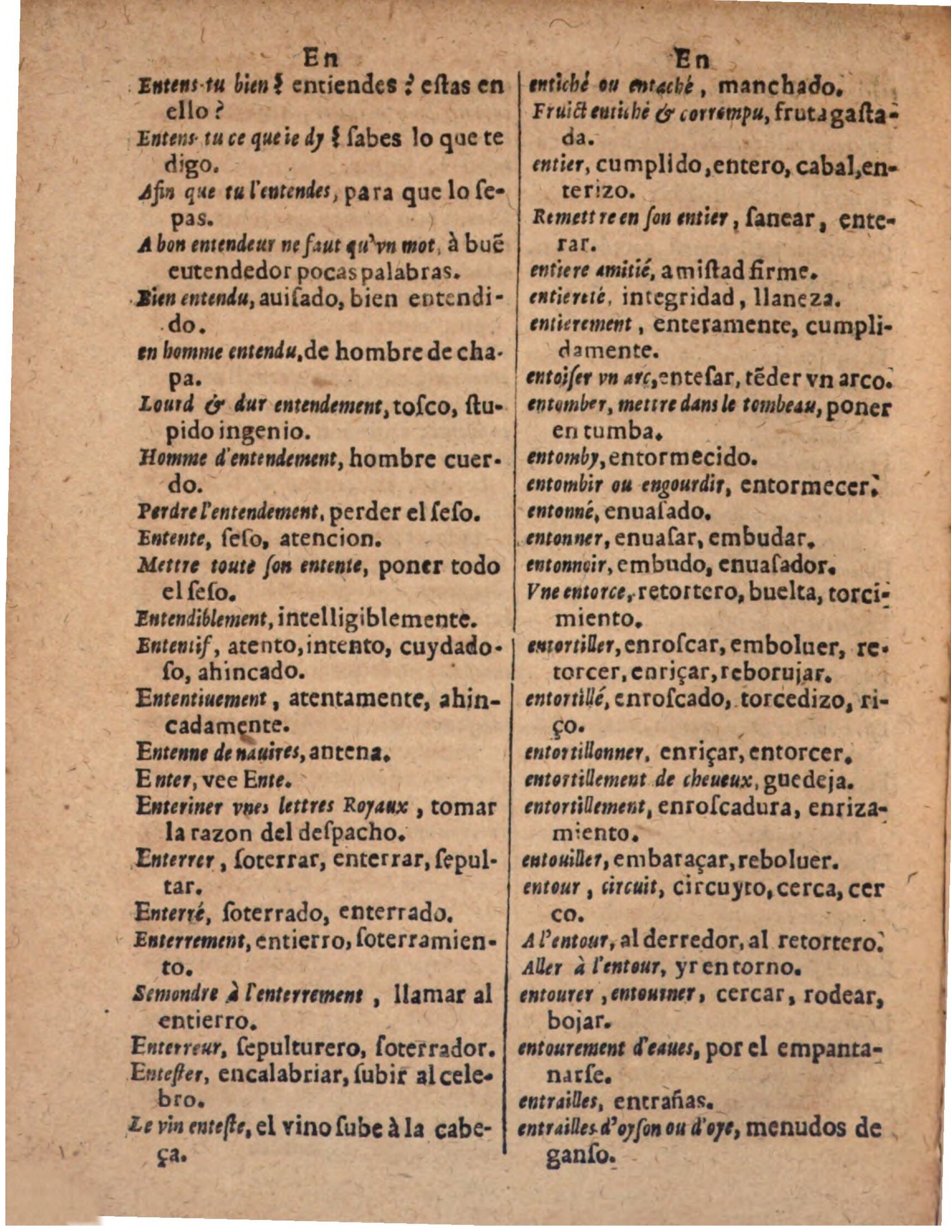 1624 - Hubert Antoine - Trésor des deux langues espagnole et française (Seconde partie) - BSB Munich