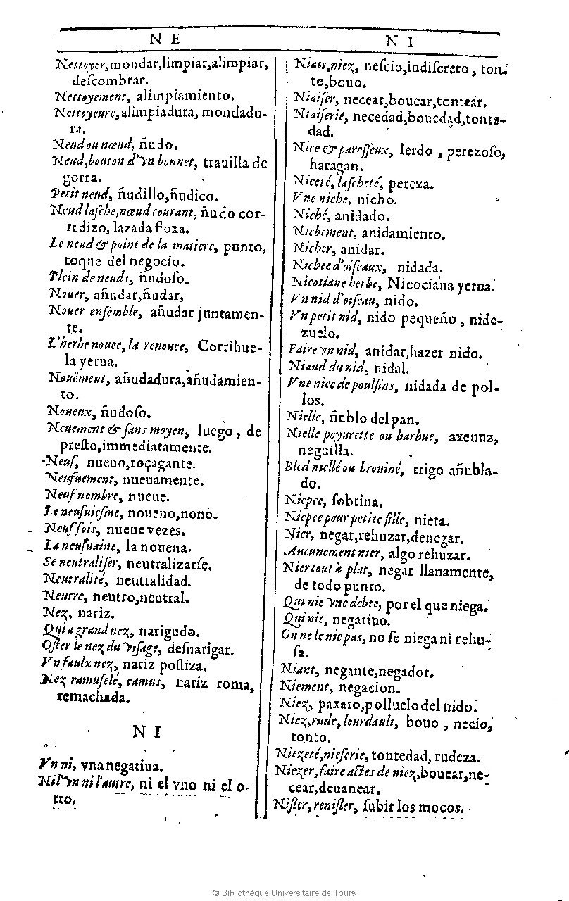 1607 - Marc Orry - Trésor des deux langues espagnole et française (Première et Seconde parties) - BU Tours
