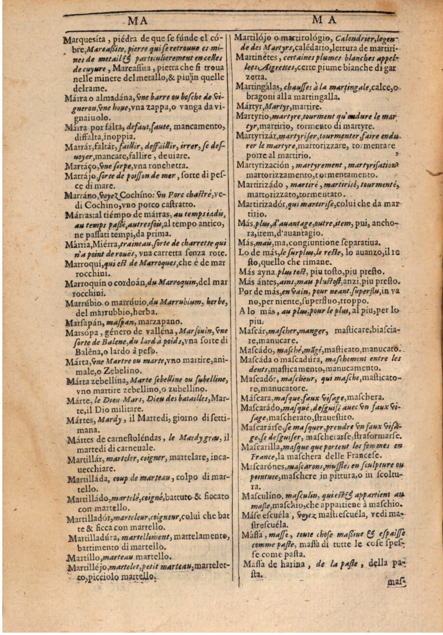 1609 - Philippe Albert et Alexandre Pernet - Trésor des trois langues française, italienne et espagnole (Première partie) - BSB Munich