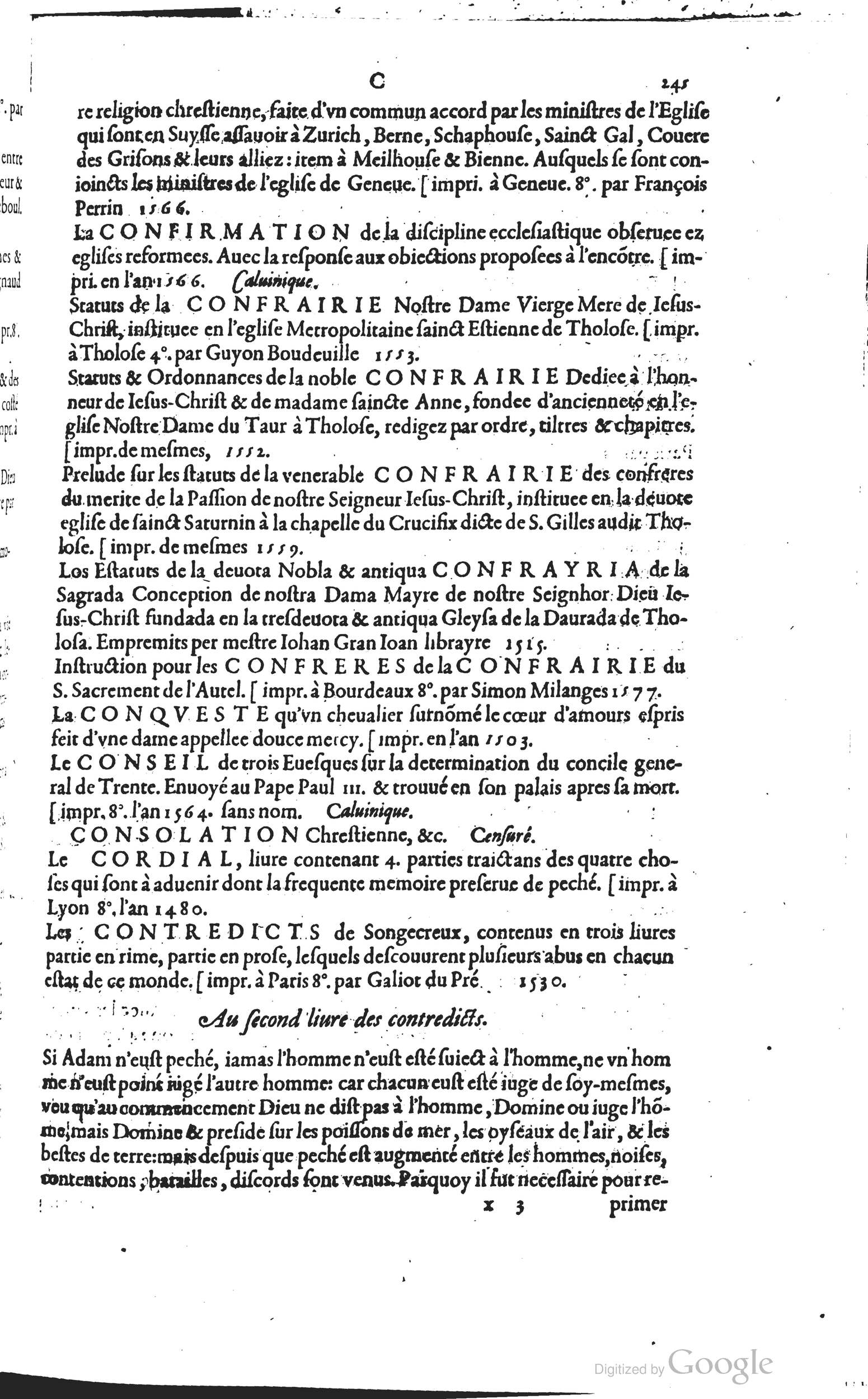1585 - Barthélemy Honorat - Bibliothèques françaises - BSB Munich