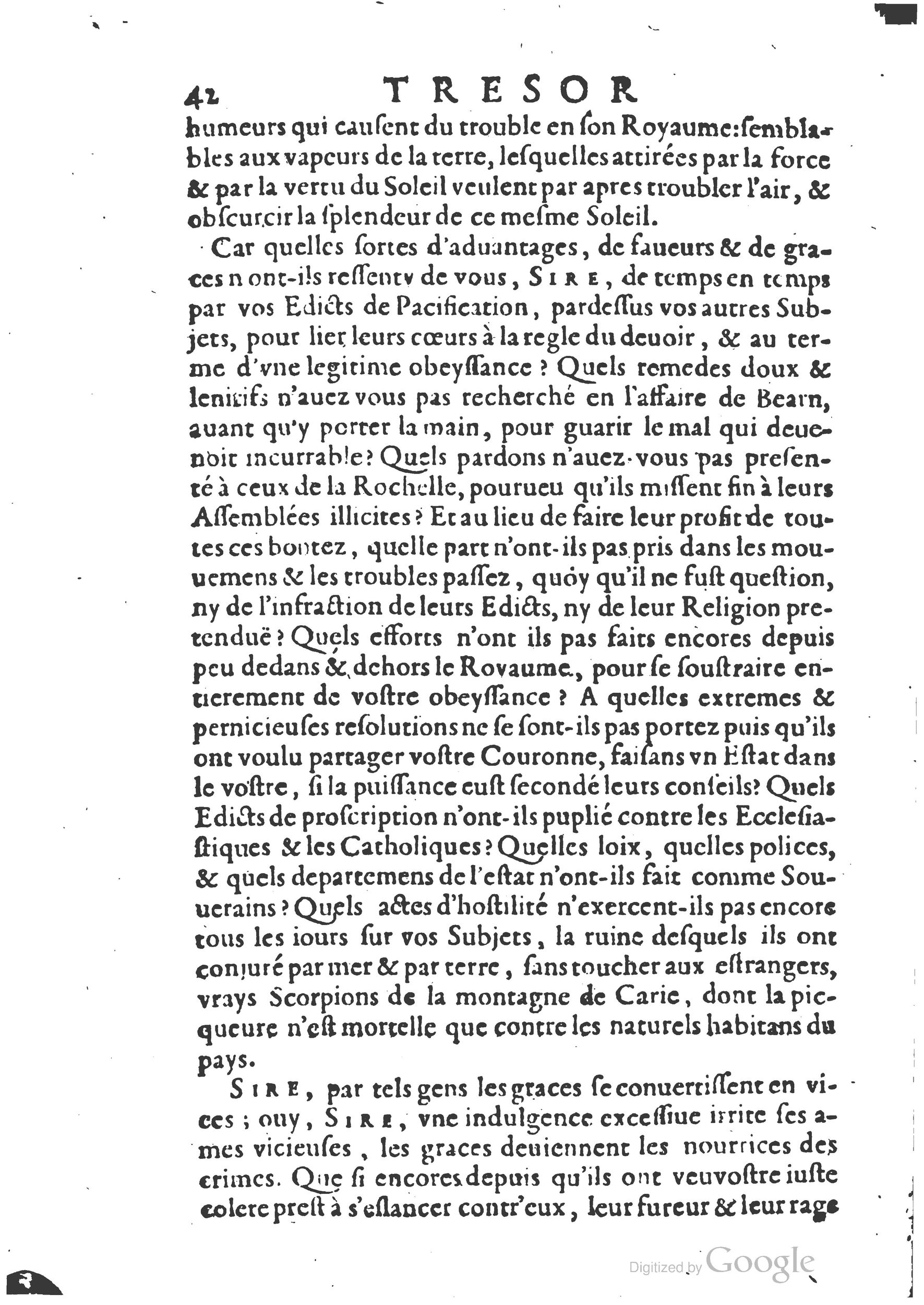 1654 - Michel Bobin - Trésor des harangues, remontrances et oraisons funèbres - BM Lyon