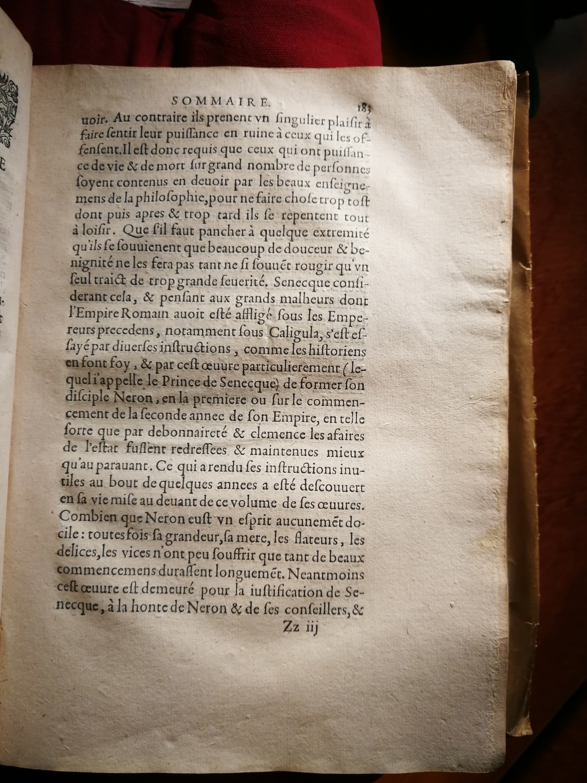 1595 - Jean Houzé - Œuvres morales et mêlées de Sénèque, Trésor de philosophie morale - T. 1 - BnF