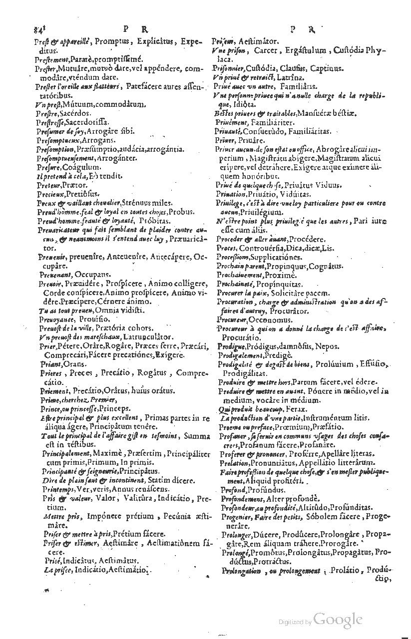 1585 - Simphorianum Beraud et Stephanum Michaëlem - Trésor des mots et traits français - Barcelone