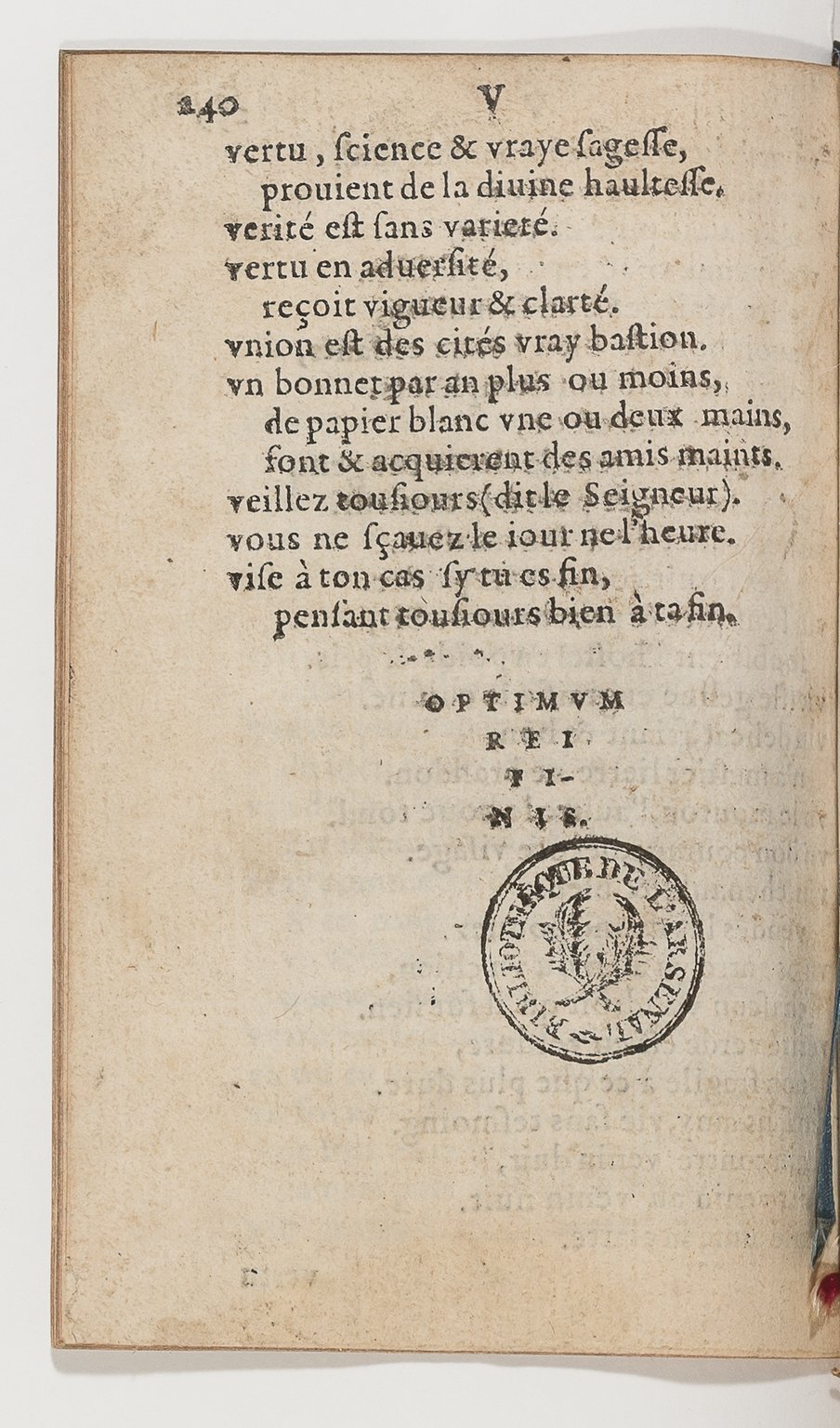 1577 - Jean d’Ogerolles - Trésor de sentences dorées - BnF Arsenal