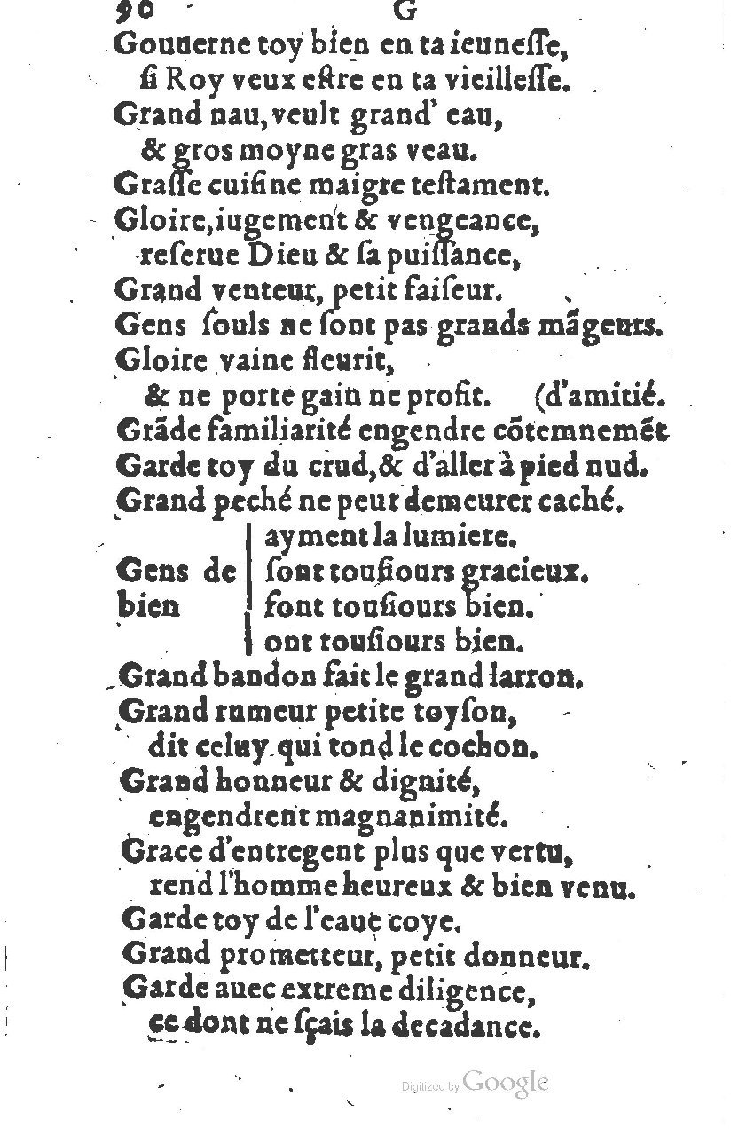 1581 - Nicolas Bonfons - Trésor des sentences dorées - Princeton 1581 - Nicolas Bonfons - Trésor des sentences dorées - Princeton
