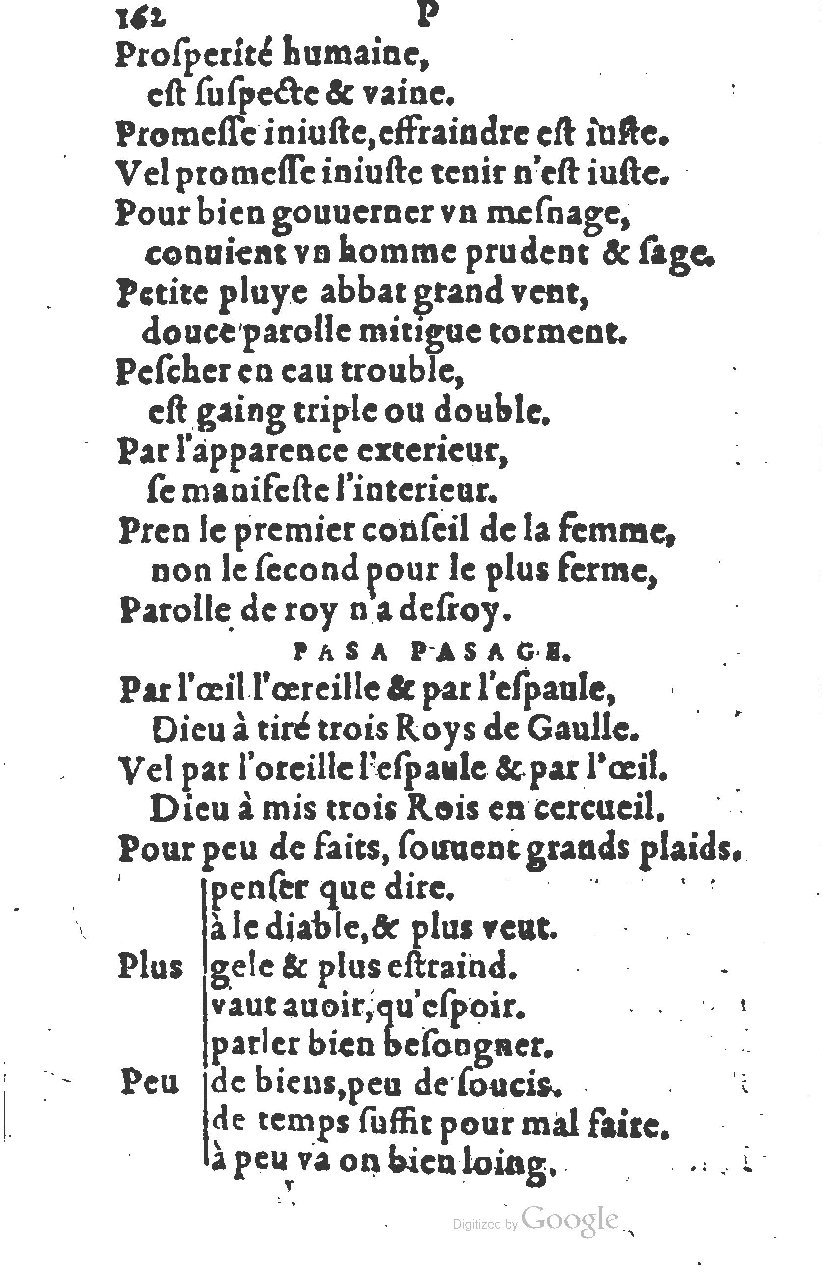 1581 - Nicolas Bonfons  - Trésor des sentences dorées - Princeton