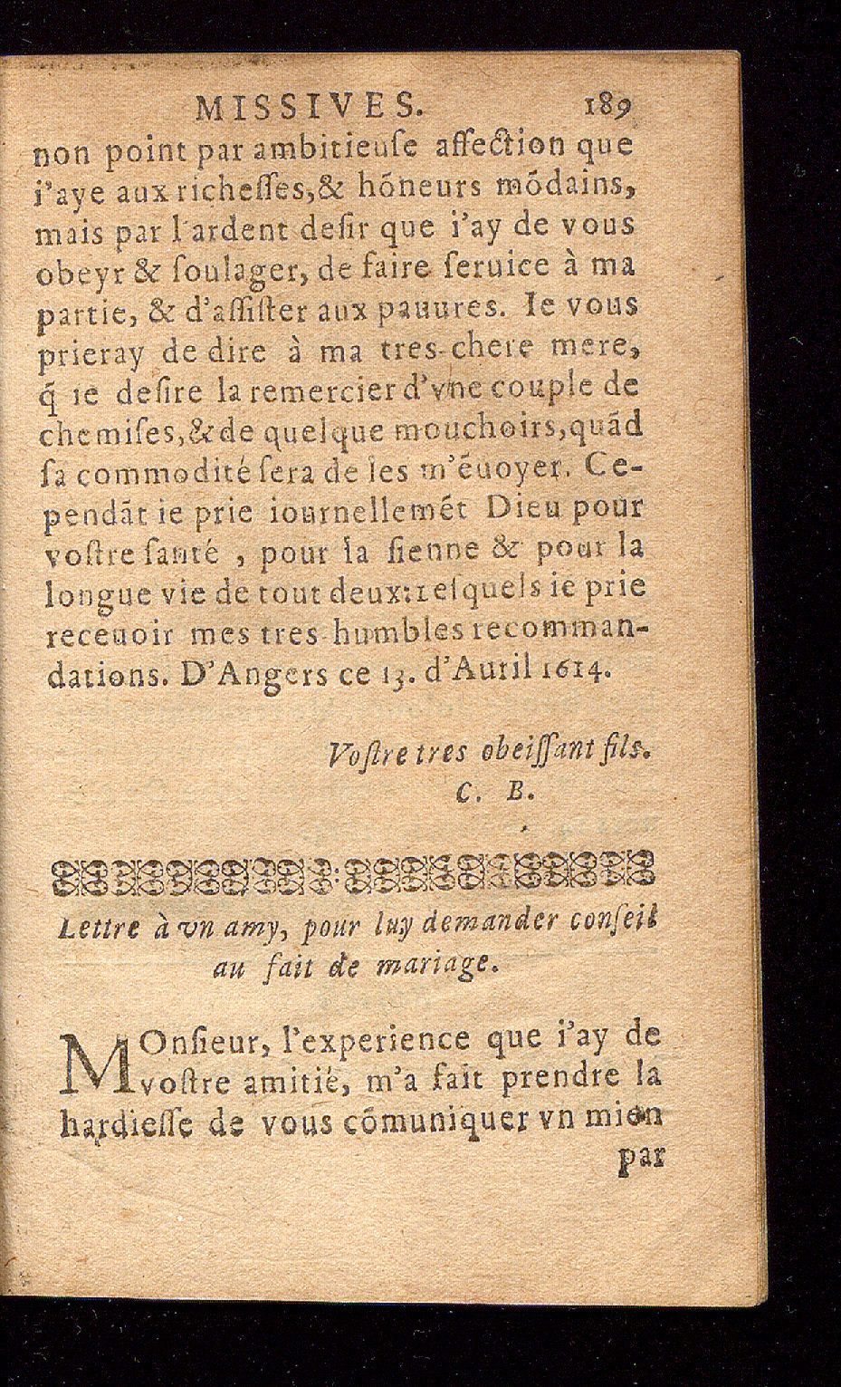 1614 - Barthélemy Vincent - Élite et Trésor des lettres missives - Bâle