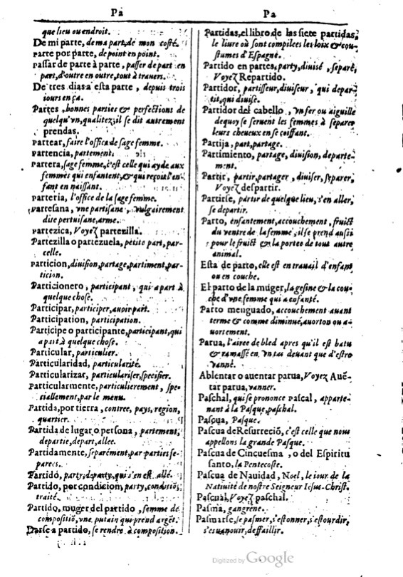 1616 - Veuve Marc Orry - Trésor des deux langues espagnole et française (Première et Seconde parties) - BM Lyon