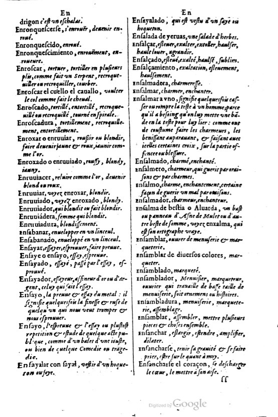 1621 - Adrian Tiffaine - Trésor des deux langues espagnole et française - BM Lyon