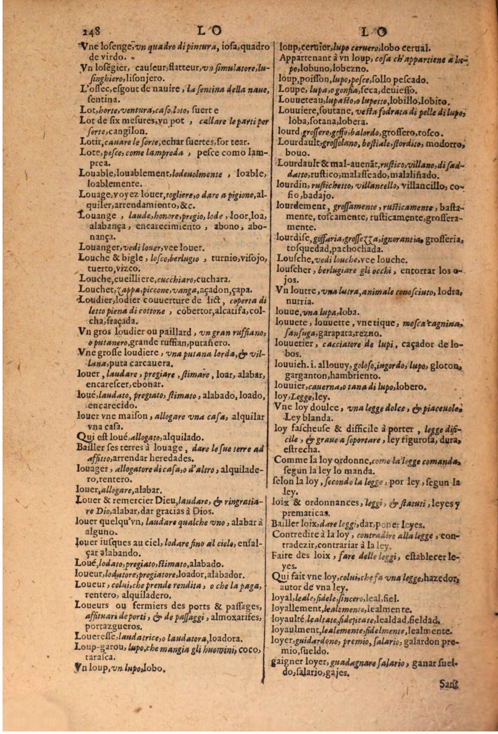 1616 - Pierre de la Rovière - Trésor des trois langues (Seconde partie) - BSB Munich