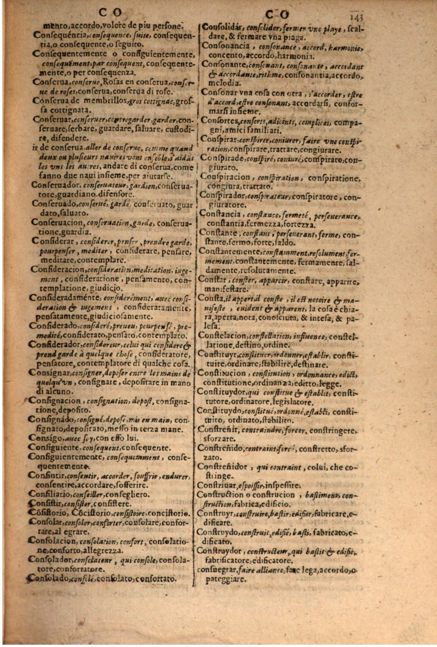 1606 - Samuel Crespin - Thresor des trois langues, francoise, italiene et espagnolle - BSB Munich