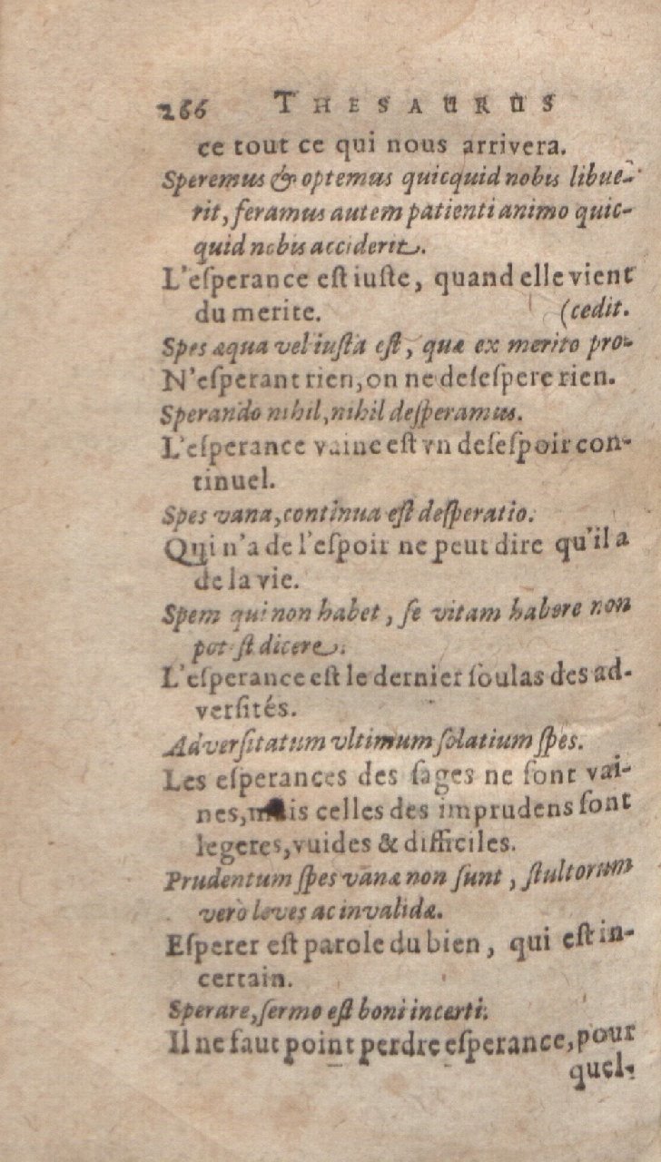 1612 - Dominicus Custos - Trésor des proverbes français  - Bibliopol-Olomuc