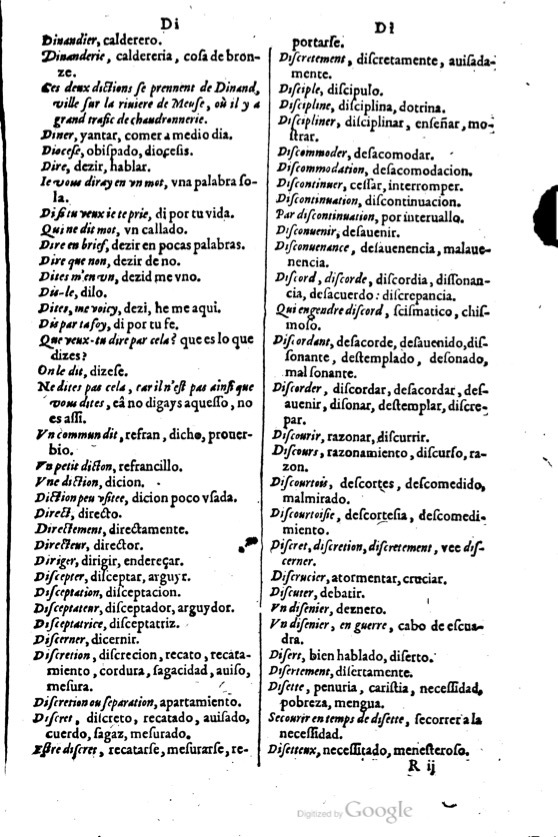 1621 - Adrian Tiffaine - Trésor des deux langues espagnole et française - BM Lyon