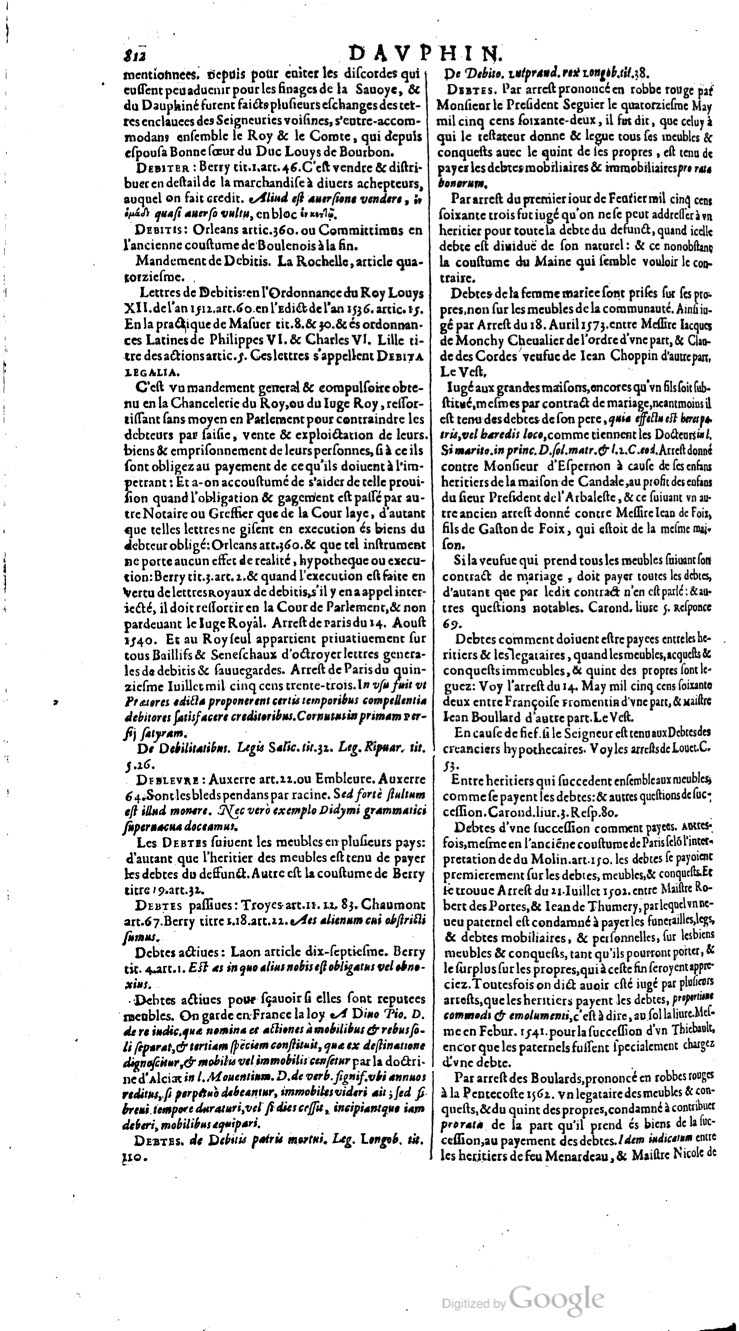 1629 - Veuve Nicolas Buon - Trésor du droit français (29620 T. 1) - BM Lyon