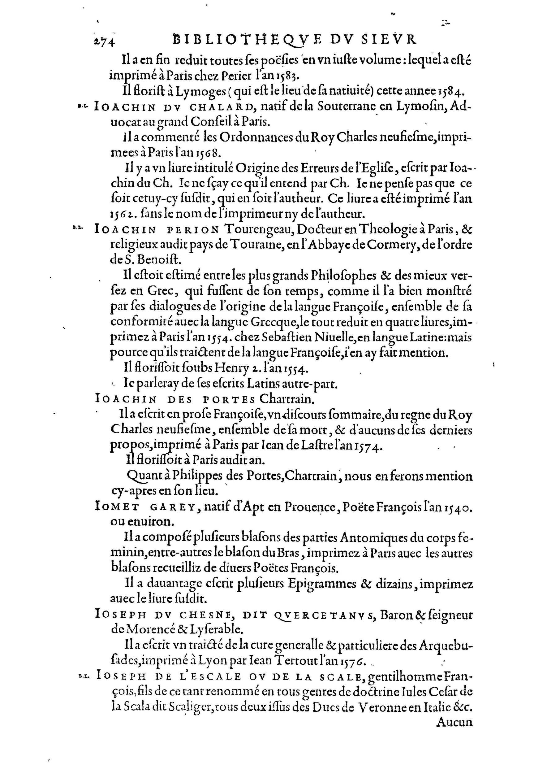 1584 - Abel L&#039;Angelier - Bibliothèques françaises - BnF