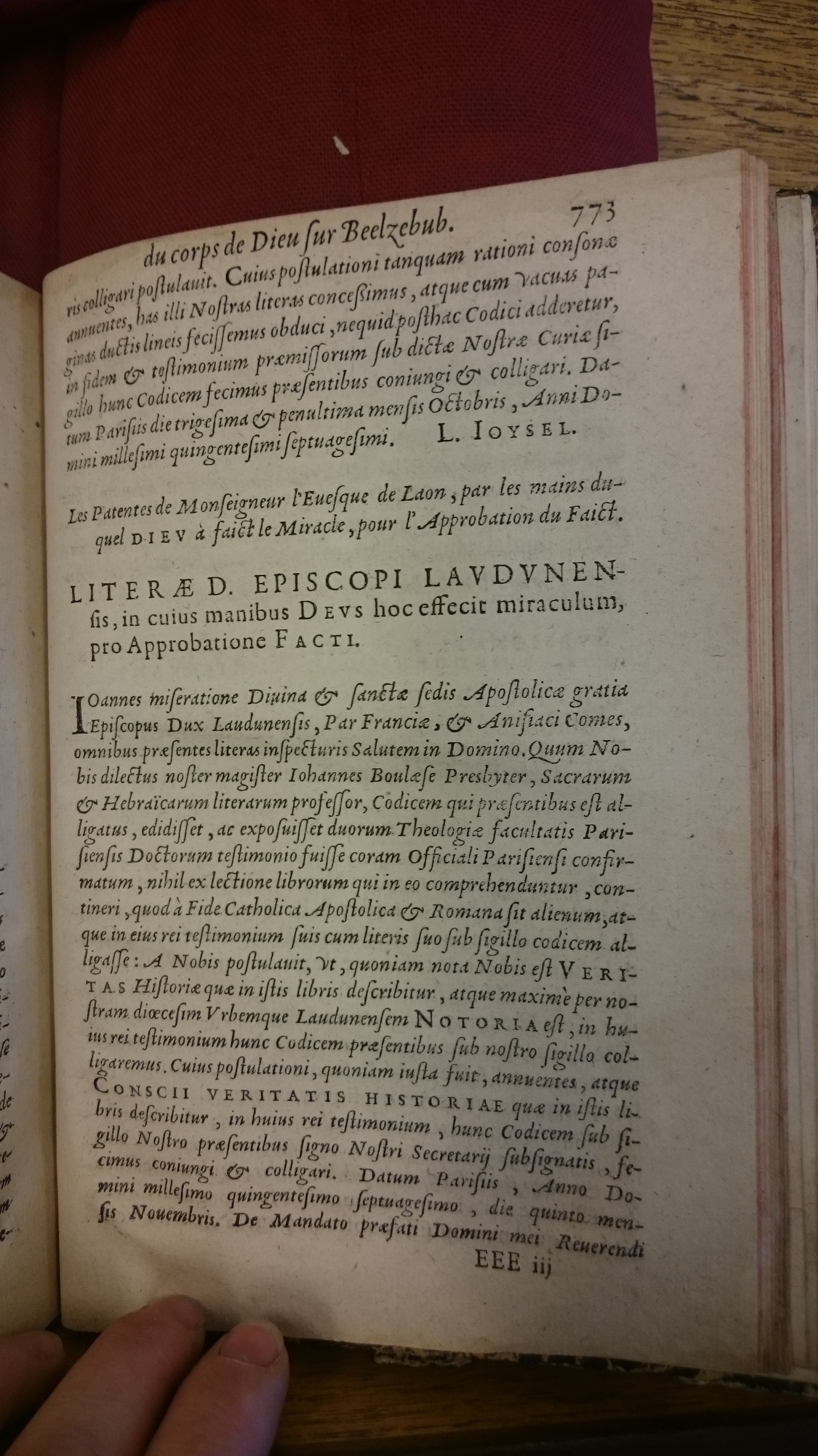 1578 - Nicolas Chesneau - Trésor et entière histoire de la triomphante victoire du corps de Dieu sur l’esprit malin - BM Lyon