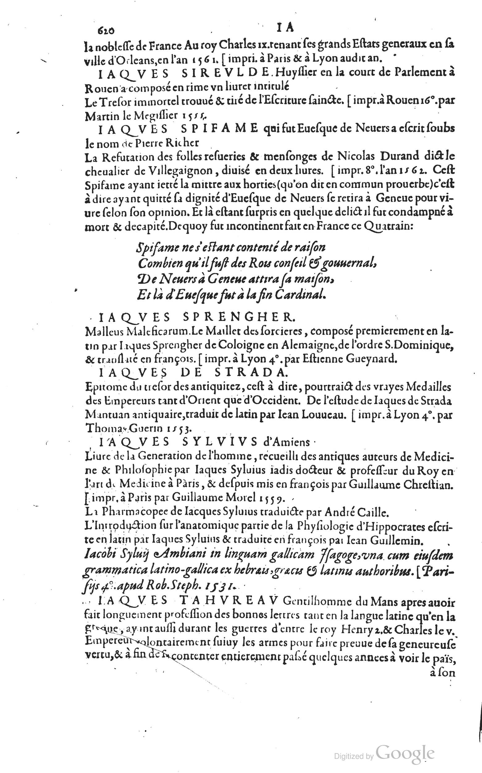 1585 - Barthélemy Honorat - Bibliothèques françaises - BSB Munich