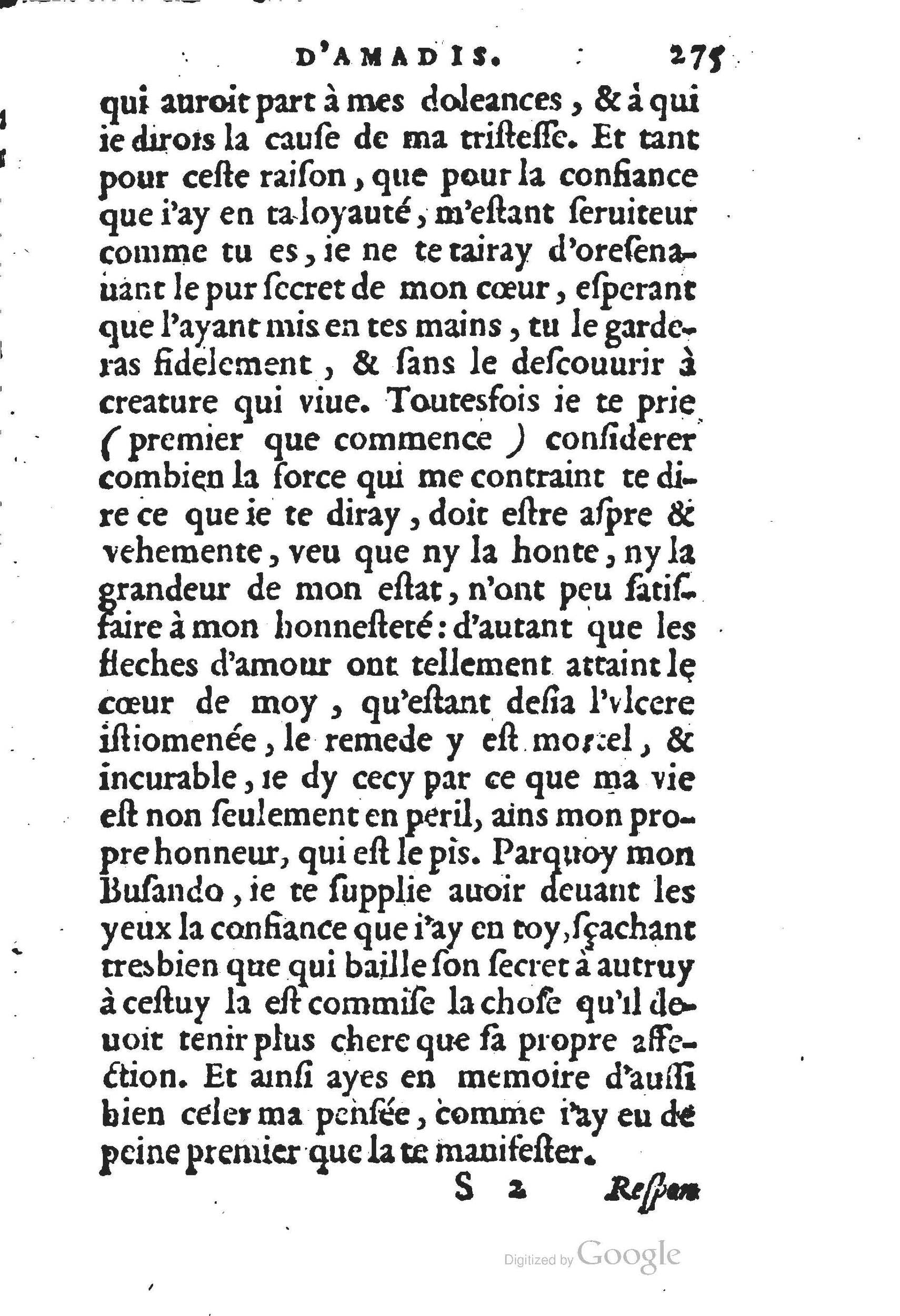 1560 - Jean d’Ogerolles et Gabriel Cotier Lyon - Trésor des Amadis - BSB Munich